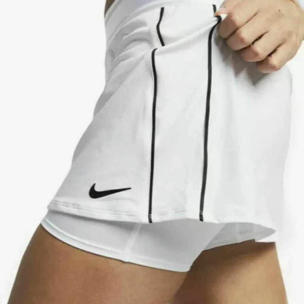 Nike Active Skort-- White With Black Stripe